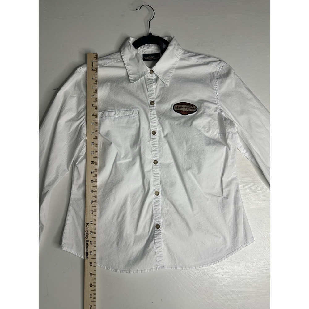 Vintage Harley Davidson Women's White Long-Sleeve Button Down Size L See Picture - Picture 11 of 13